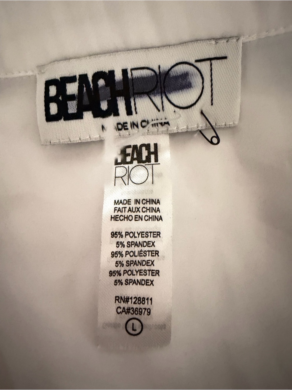 New! Beach Riot Aurora Luna white blue trim pajama top 57244 - Picture 7 of 8